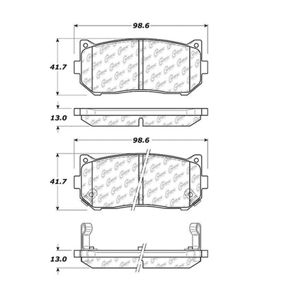 Centric Parts Disc Brake Pad Set Semi-Metallic with Shims for 1998-2001 Kia Sephia 102.07750
