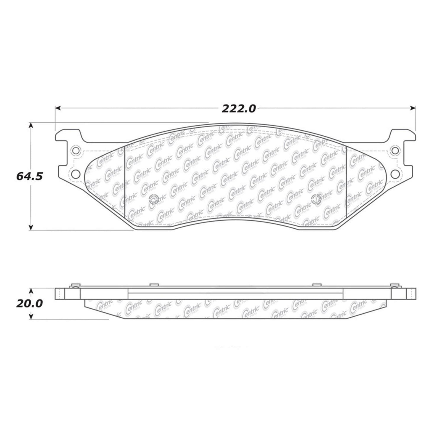 Centric Parts Disc Brake Pad Set Semi-Metallic with Shims for 2002-2010 Ford E-550 Econoline Super Duty, F53, F-450, F-550 102.07770