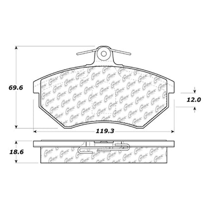 Centric Parts Disc Brake Pad Set Semi-Metallic with Shims 102.07800