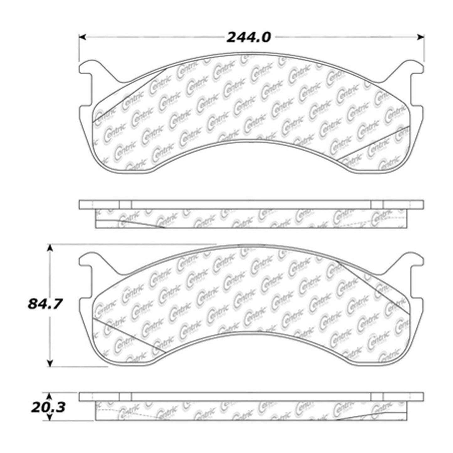 Centric Parts Disc Brake Pad Set Semi-Metallic with Shims for 2003-2019 Blue Bird Bounder Fortis 102.07860