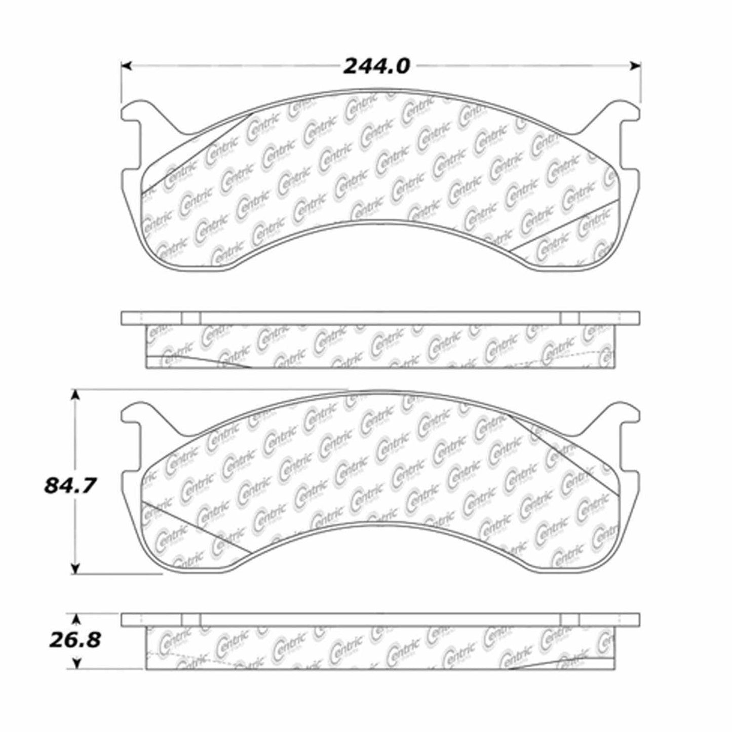 Centric Parts Disc Brake Pad Set Semi-Metallic with Shims for 2003-2022 Ford 102.07861