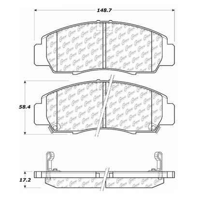 Centric Parts Disc Brake Pad Set Semi-Metallic with Shims for 2001-2003 Acura CL, 1999-2011 Honda Accord