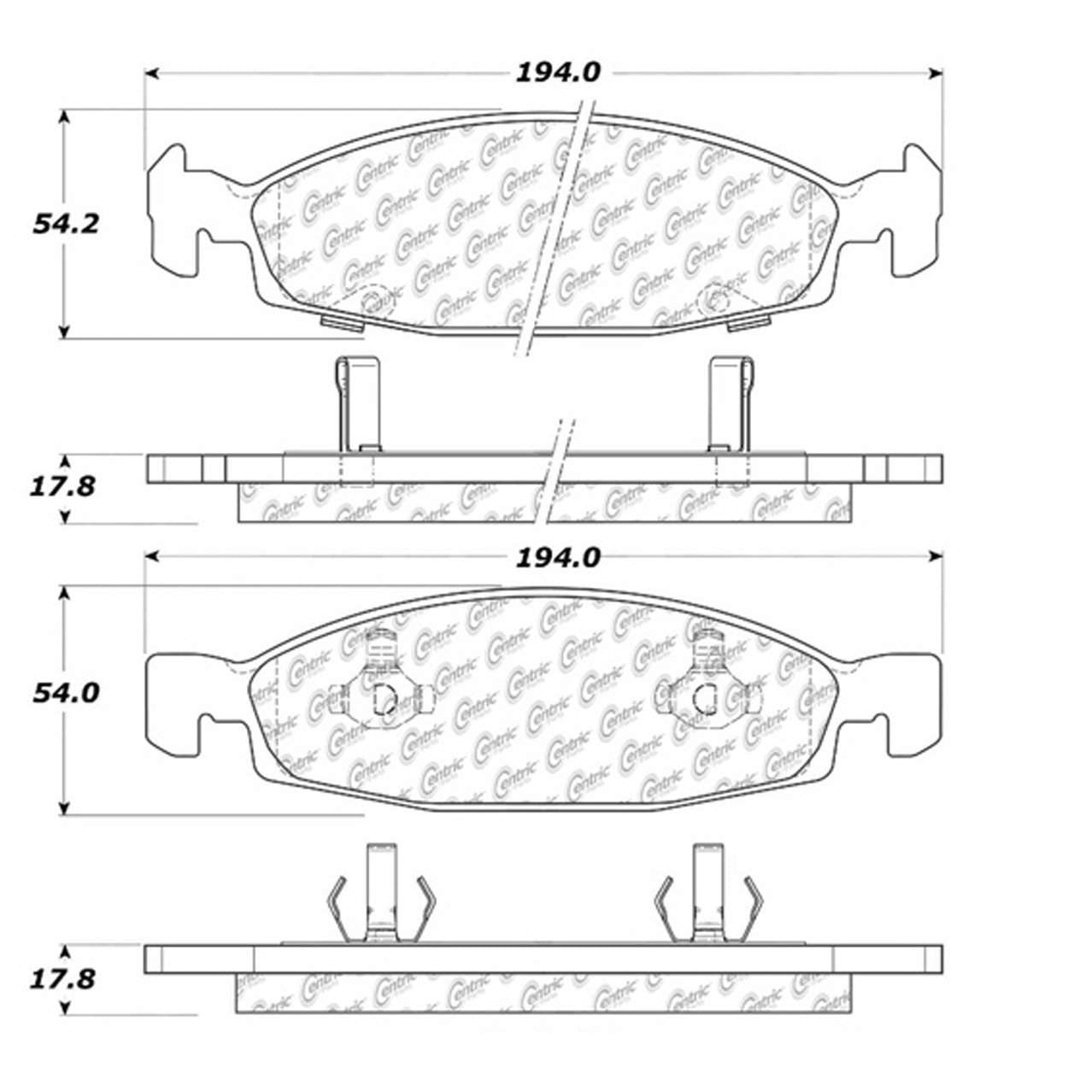 Centric Parts Disc Brake Pad Set Semi-Metallic with Shims for 1999-2002 Jeep Grand Cherokee 102.07900