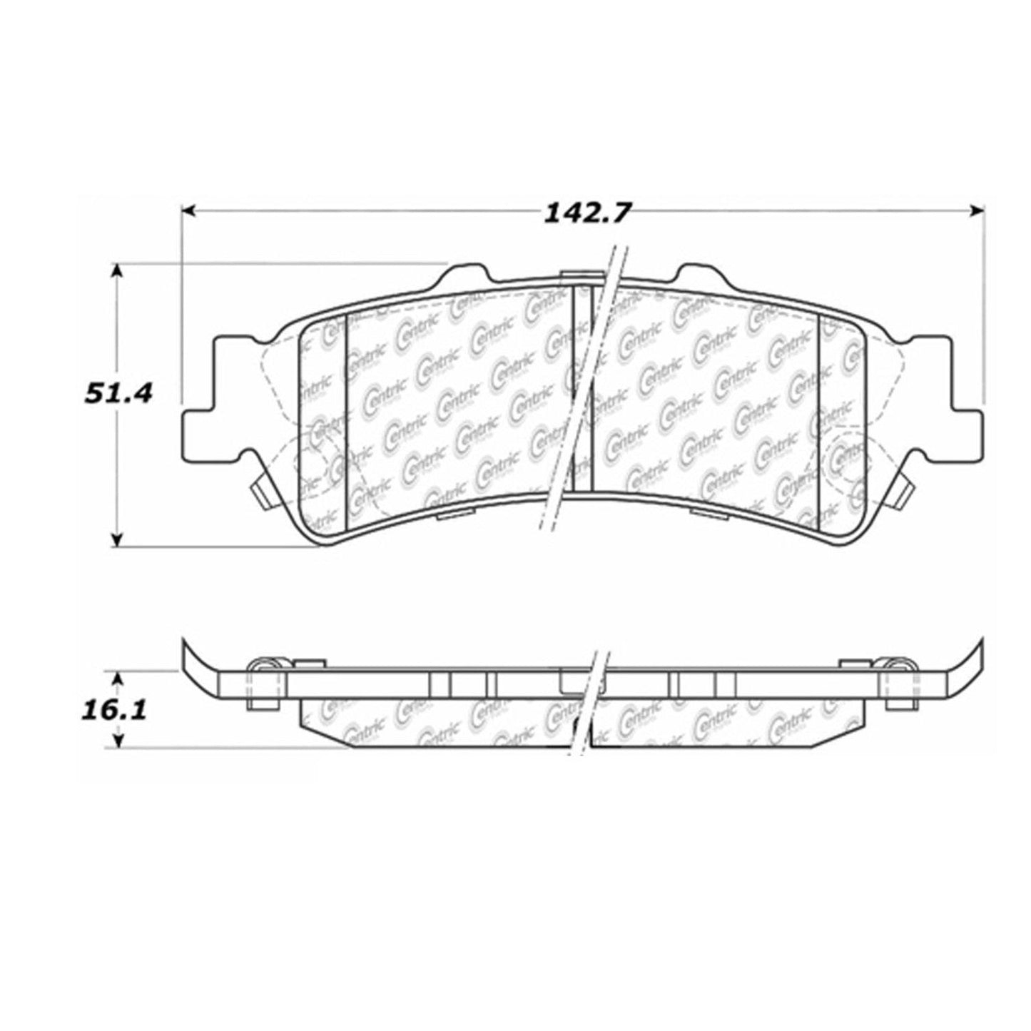 Centric Parts Disc Brake Pad Set Semi-Metallic with Shims for 2000-2011 Cadillac DeVille, DTS, Chevrolet Astro, Avalanche, Silverado, Suburban, Tahoe, GMC Safari, Sierra 102.07920