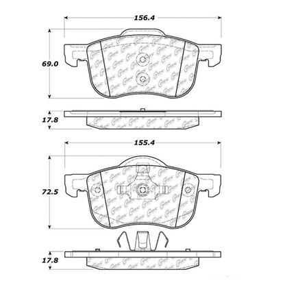 Centric Parts Disc Brake Pad Set Semi-Metallic with Shims for 2001-2009 Volvo S60, 2005 Volvo C70, 2006-2007 Volvo V70, 2007-2010 Volvo XC70
