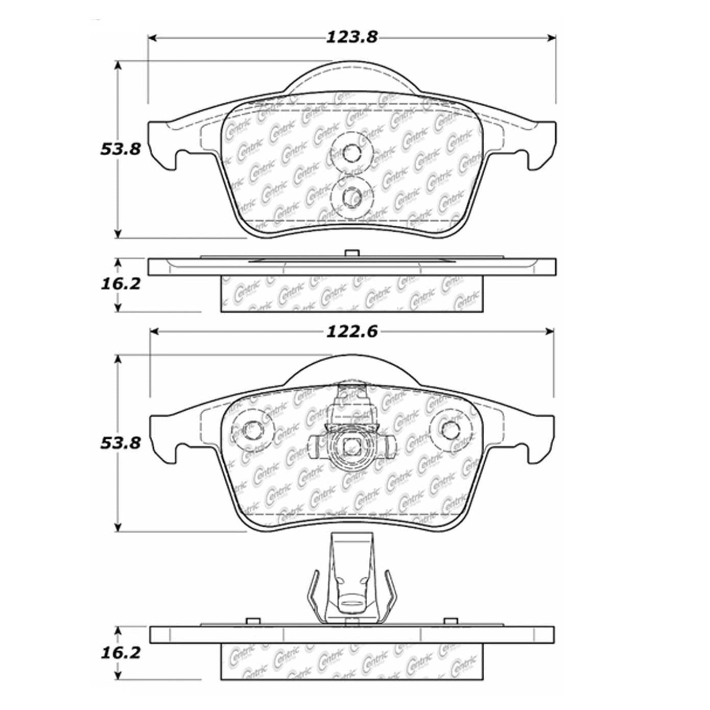 Centric Parts Disc Brake Pad Set Semi-Metallic with Shims for 2001-2009 Volvo S60, 1999-2000 Volvo S70, 1999-2006 Volvo S80, 1999-2007 Volvo V70, 2003-2007 Volvo XC70 102.07950