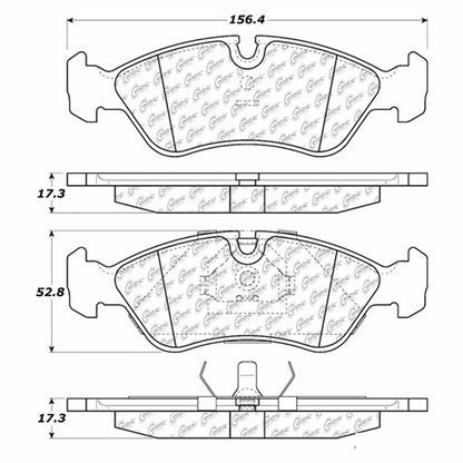 Centric Parts Disc Brake Pad Set Semi-Metallic with Shims for 1999-2002 Daewoo Lanos 102.07960