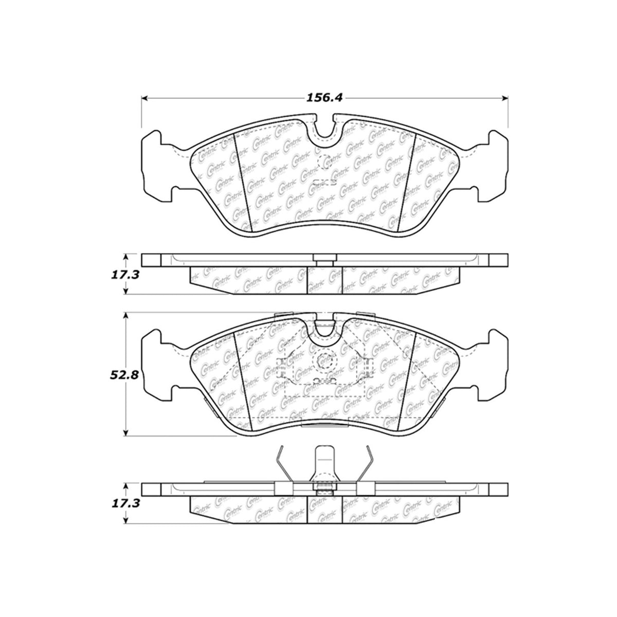 Centric Parts Disc Brake Pad Set Semi-Metallic with Shims for 1999-2002 Daewoo Lanos 102.07960