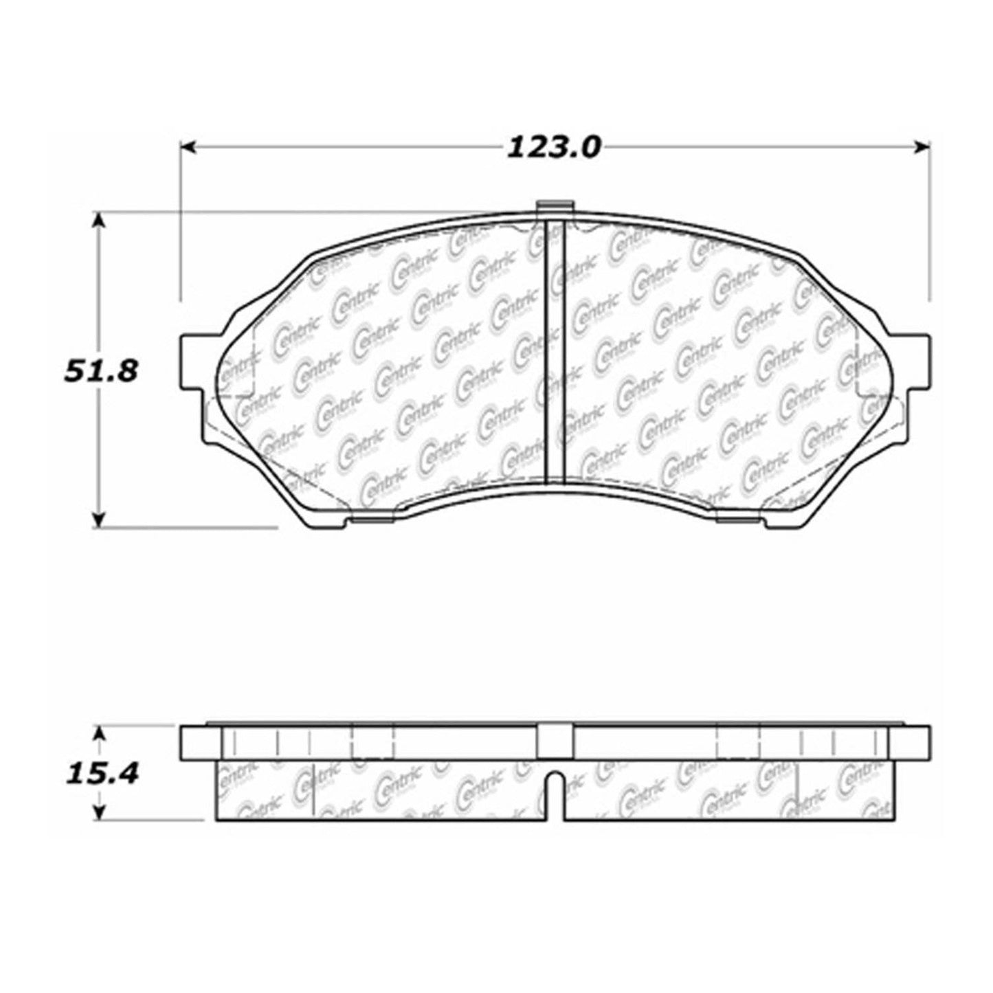 Centric Parts Disc Brake Pad Set Semi-Metallic with Shims for 1999-2001 Mazda Protege 102.07980