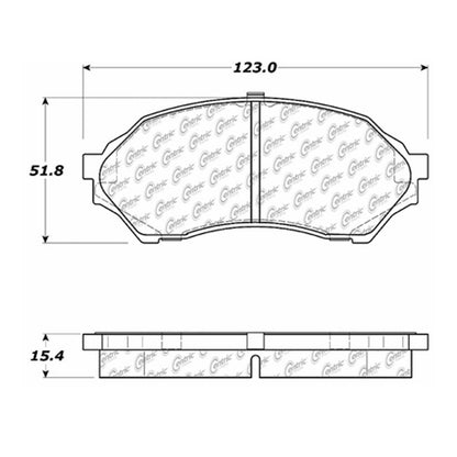 Centric Parts Disc Brake Pad Set Semi-Metallic with Shims for 1999-2001 Mazda Protege 102.07980