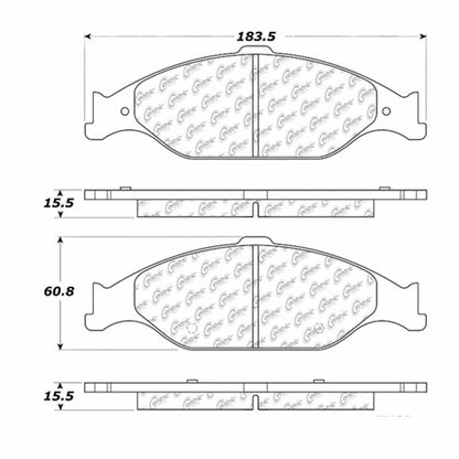 Centric Parts Disc Brake Pad Set Semi-Metallic with Shims for 1999-2004 Ford Mustang 102.08040