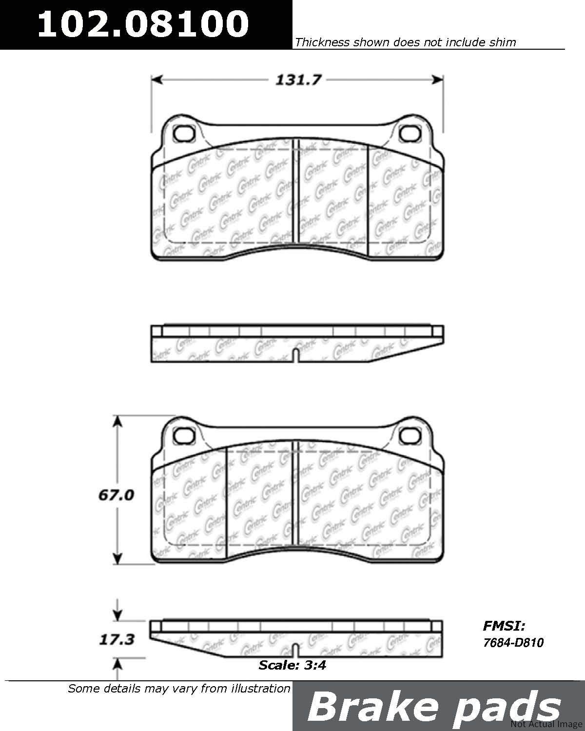 Centric Parts Disc Brake Pad Set 102.08100