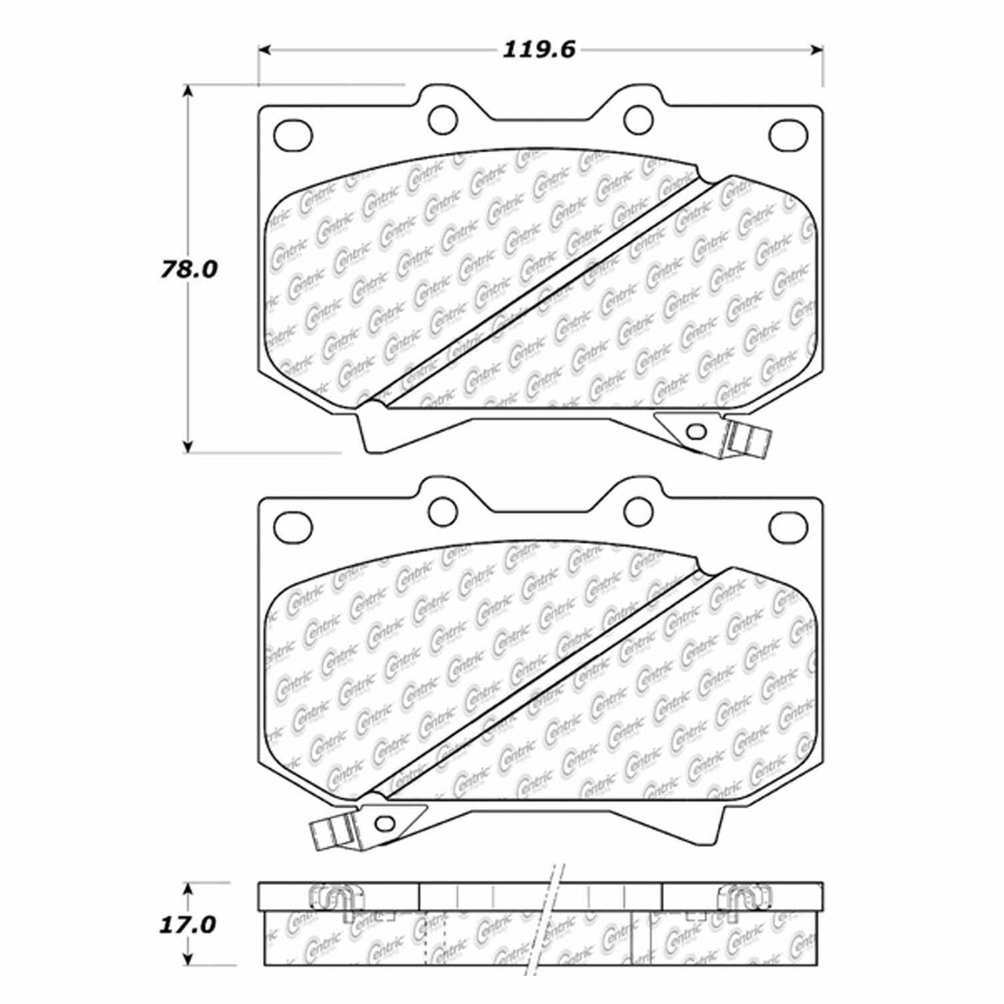 Centric Parts Disc Brake Pad Set Semi-Metallic with Shims for 2001-2002 Toyota Sequoia Tundra 102.08120