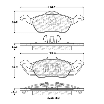 Centric Parts Disc Brake Pad Set Semi-Metallic with Shims for 2000-2004 Ford Focus 102.08160