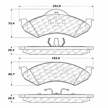 Centric Parts Disc Brake Pad Set Semi-Metallic with Shims for 2000-2002 Dodge Dakota Durango 102.08200