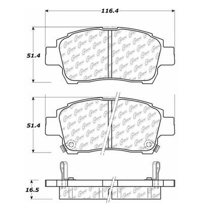 Centric Parts Disc Brake Pad Set Semi-Metallic with Shims for 2009-2008 Scion iQ 2015-2012 xA 2006-2004 xB 2006-2004 Toyota Celica 2000 Echo 2005-2001 MR2 Spyder 2006-2000 Prius 2009-2001 102.08220