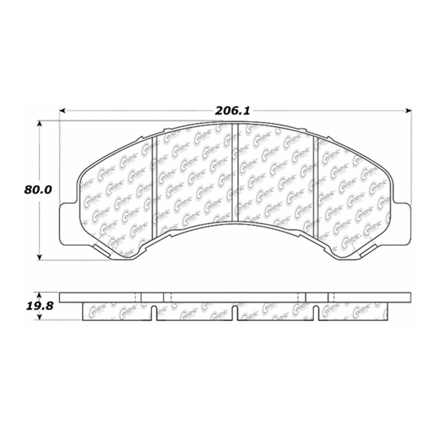 Centric Parts Disc Brake Pad Set Semi-Metallic with Shims for 1997-1999 Chevrolet W4500 Tiltmaster, GMC W4500 Forward 102.08260