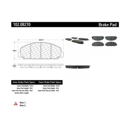 Centric Parts Disc Brake Pad Set Semi-Metallic with Shims for 2019-2016 Chevrolet LCF 4500 102.08270