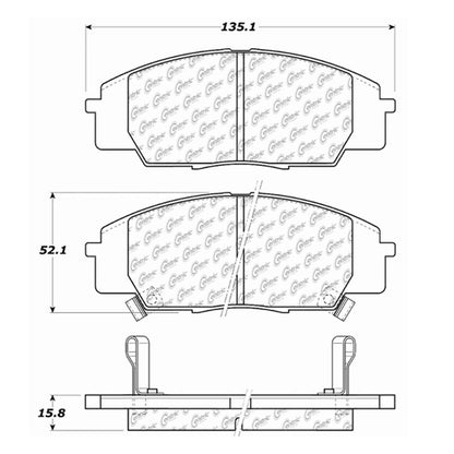 Centric Parts Disc Brake Pad Set Semi-Metallic with Shims for 2000-2011 Acura CSX RSX Honda Civic S2000 102.08290
