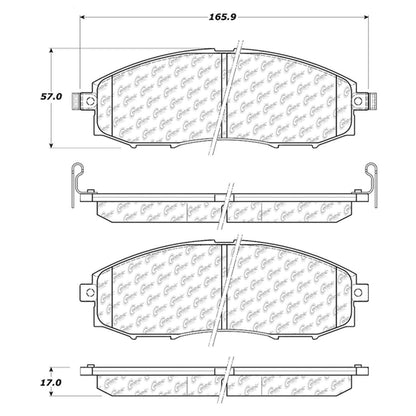 Centric Parts Disc Brake Pad Set Semi-Metallic with Shims for 2003-2004 Nissan Frontier Xterra 102.08300