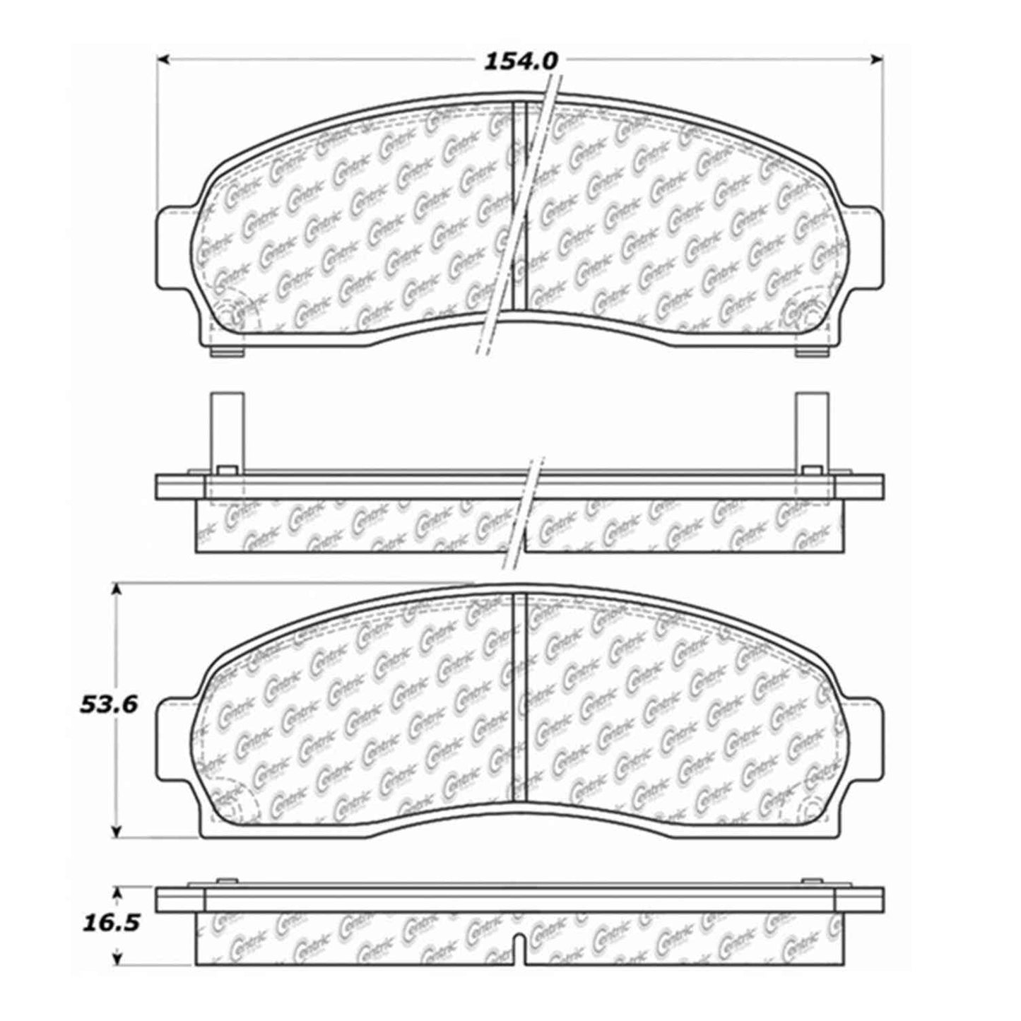 Centric Parts Disc Brake Pad Set Semi-Metallic with Shims for 2005-2006 Chevrolet Equinox 102.08330