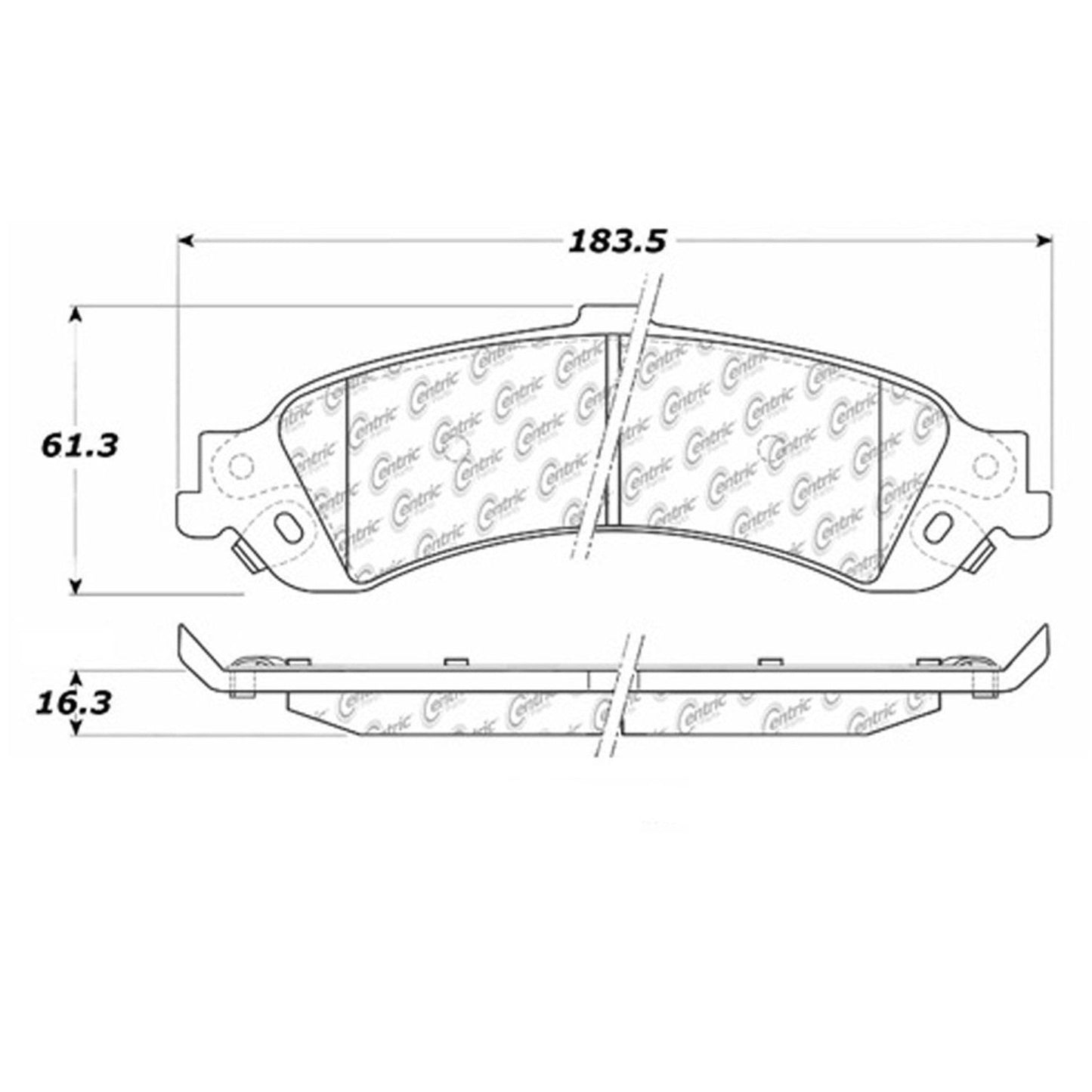 Centric Parts Disc Brake Pad Set Semi-Metallic with Shims for 2000-2006 Cadillac Escalade, Chevrolet Silverado, GMC Sierra 102.08340