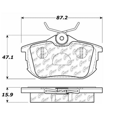 Centric Parts Disc Brake Pad Set Semi-Metallic with Shims for Mitsubishi Space Star 2003-2004, Smart Forfour 2005-2007, Volvo S40 1999-2012, V40 1999-2004