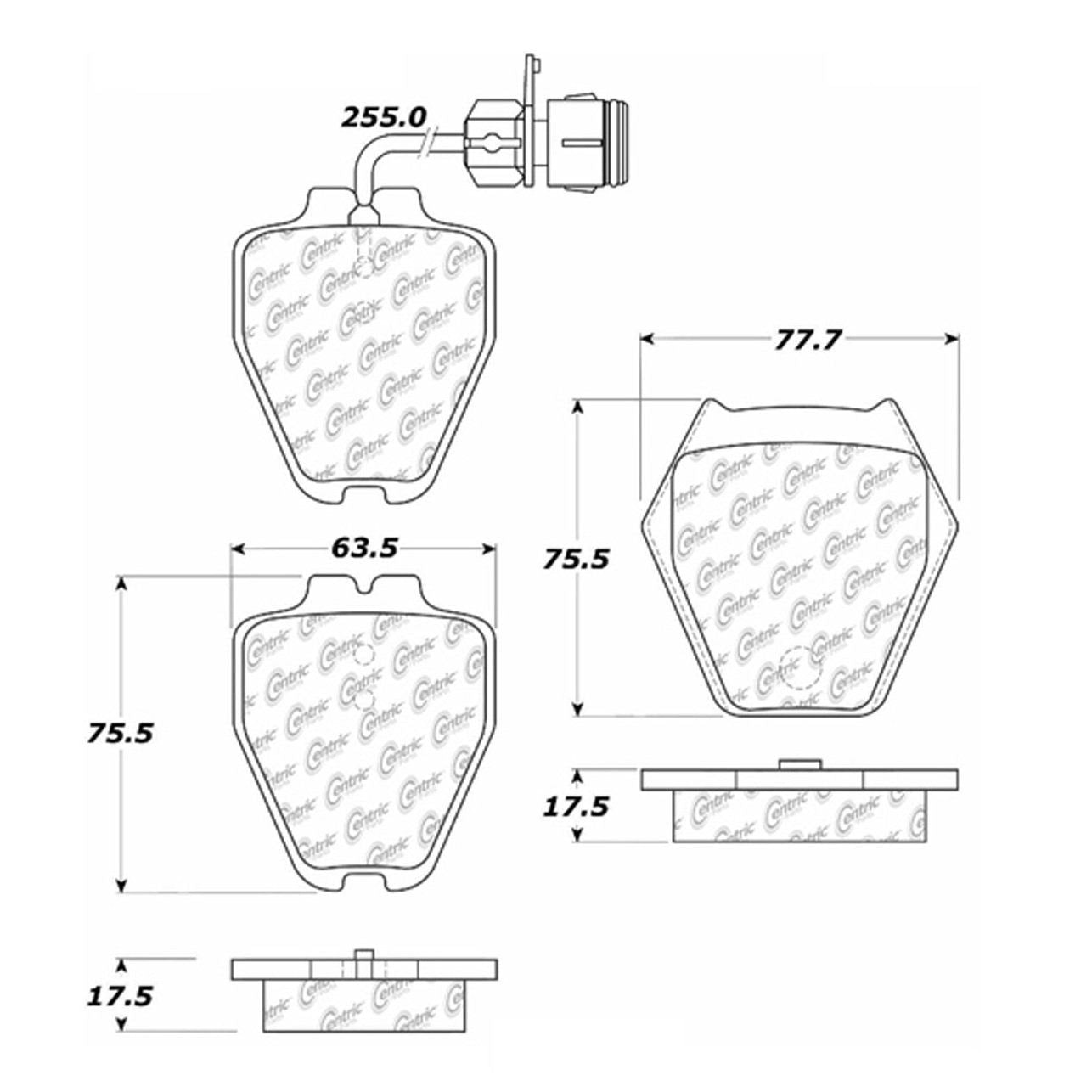 Centric Parts Disc Brake Pad Set Semi-Metallic with Shims for Audi A8 2000-2003 S6 2001-2004 102.08391