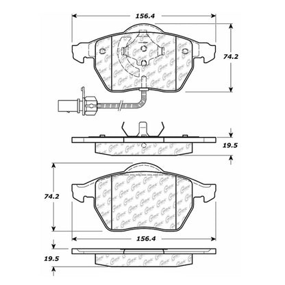 Centric Parts Disc Brake Pad Set Semi-Metallic with Shims for Audi A4 1999-2008, A4 Quattro 1999-2006, A6 1998-2006, A6 Quattro 1998-2004, Seat Exeo 2011, VW Passat 1999-2005, Sharan 2002