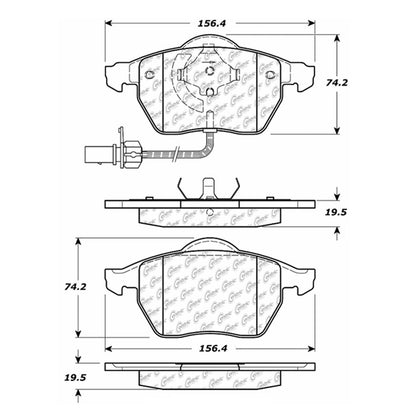 Centric Parts Disc Brake Pad Set Semi-Metallic with Shims for Audi A4 1999-2008, A4 Quattro 1999-2006, A6 1998-2006, A6 Quattro 1998-2004, Seat Exeo 2011, VW Passat 1999-2005, Sharan 2002