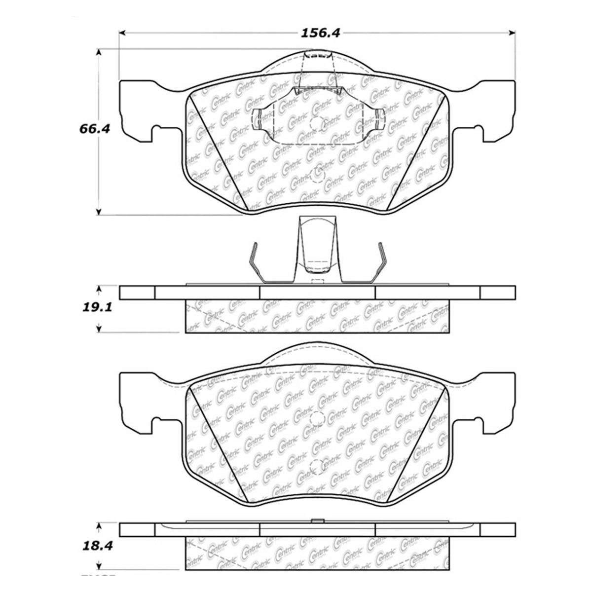 Centric Parts Disc Brake Pad Set Semi-Metallic with Shims for 2001-2007 Ford Escape Mazda Tribute Mercury Mariner 102.08430