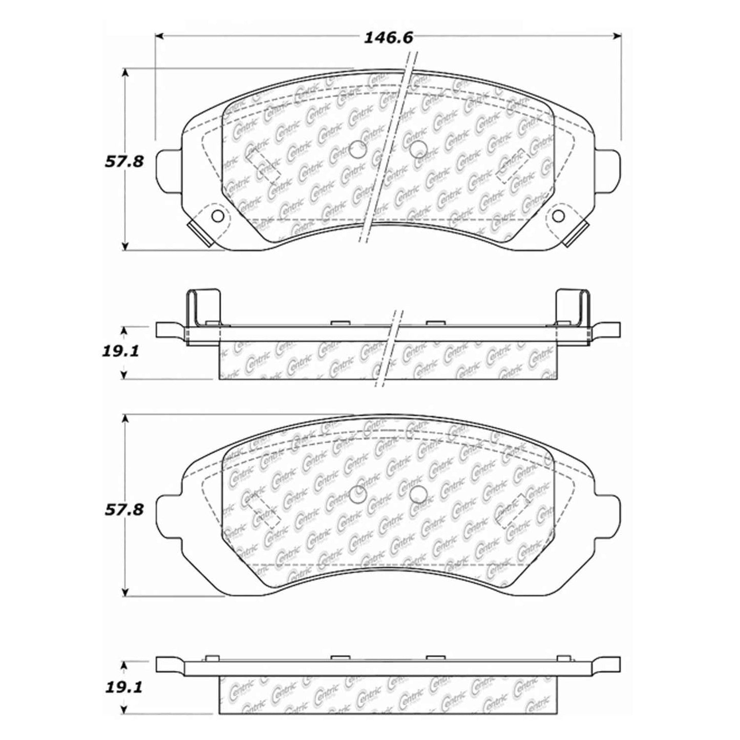 Centric Parts Disc Brake Pad Set Semi-Metallic with Shims for 2002-2007 Buick Rendezvous 10208440