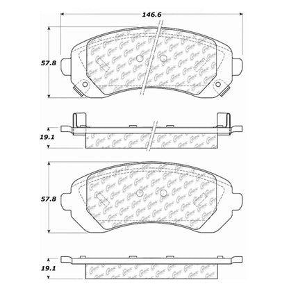Centric Parts Disc Brake Pad Set Semi-Metallic with Shims for 2002-2007 Buick Rendezvous 10208440