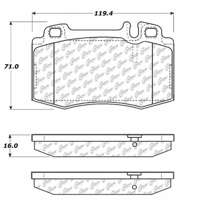 Centric Parts Disc Brake Pad Set C-Tek Semi-Metallic with Shims for 1993-2012 Mercedes-Benz 102.08470