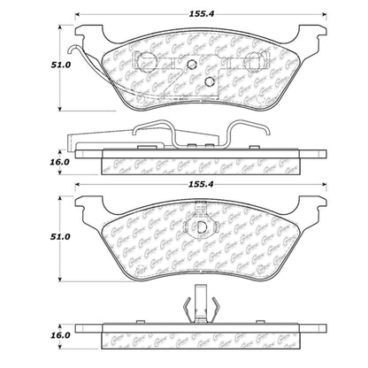 Centric Parts Disc Brake Pad Set Semi-Metallic with Shims for 2001-2007 Chrysler Town & Country, Dodge Caravan, Grand Caravan 102.08580