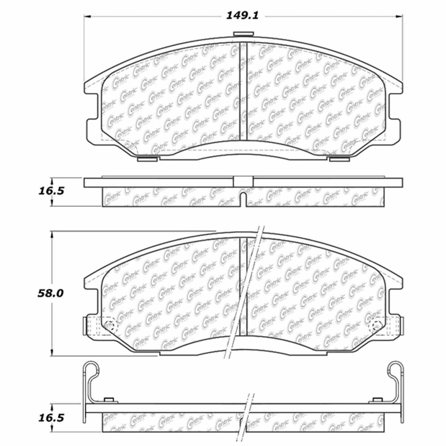 Centric Parts Disc Brake Pad Set Semi-Metallic with Shims for 2001-2009 Hyundai Santa Fe Kia Sedona Sorento 102.08640