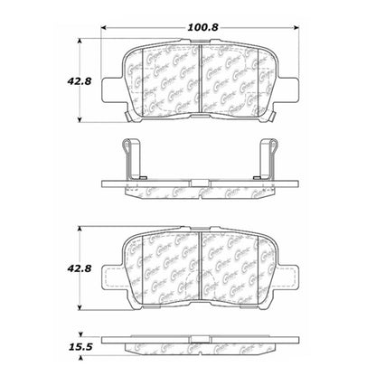 Centric Parts Disc Brake Pad Set Semi-Metallic with Shims for 2001-2006 Acura MDX, 2002-2004 Honda Odyssey, 2003-2008 Pilot 102.08650