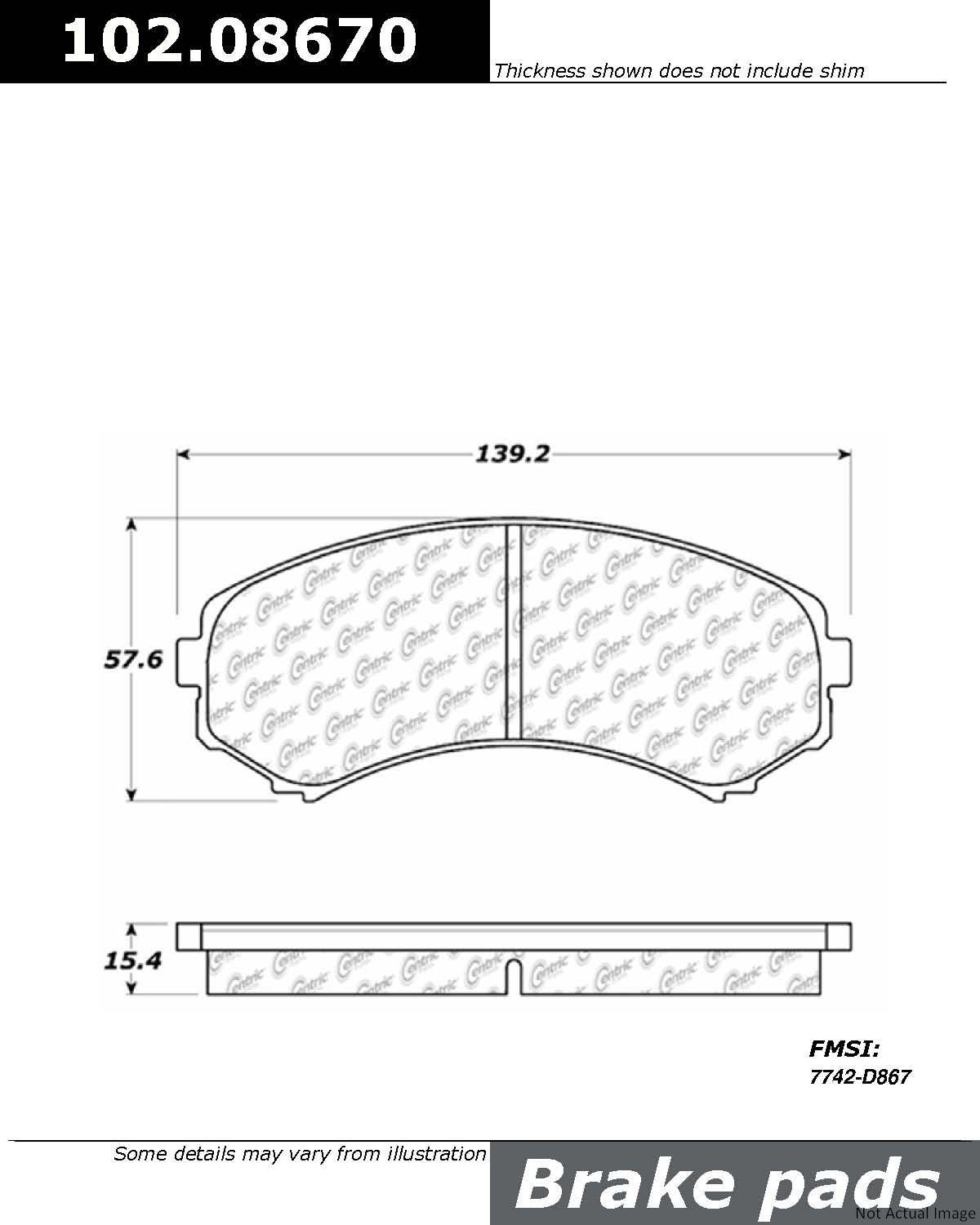 Centric Parts Disc Brake Pad Set 102.08670