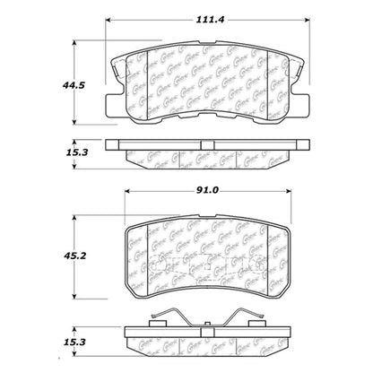 Centric Parts Disc Brake Pad Set Semi-Metallic with Shims for 2007-2017 Chrysler Dodge Jeep Mitsubishi