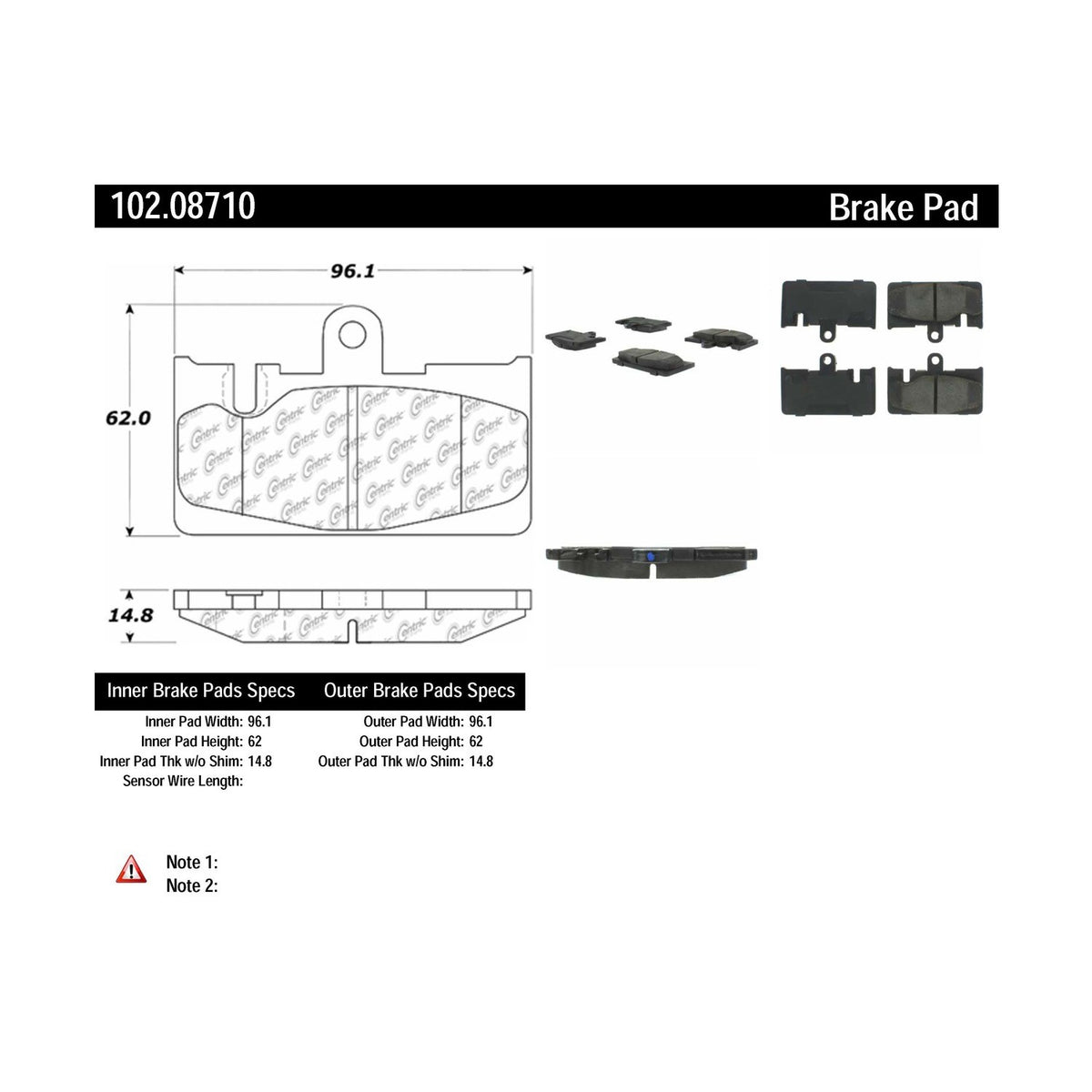 Centric Parts Disc Brake Pad Set Semi-Metallic with Shims for 2001-2006 Lexus LS430 102.08710