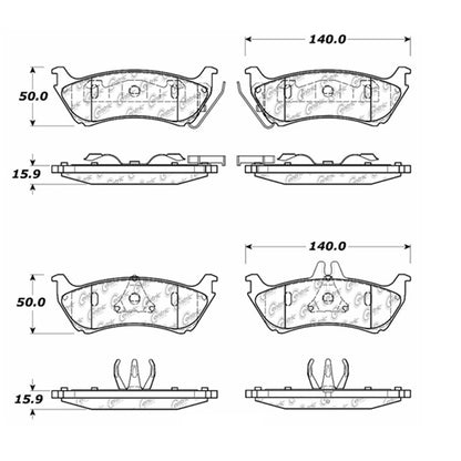 Centric Parts Disc Brake Pad Set Semi-Metallic with Shims for 1998-2005 Mercedes-Benz ML320 ML350 ML430 102.08750