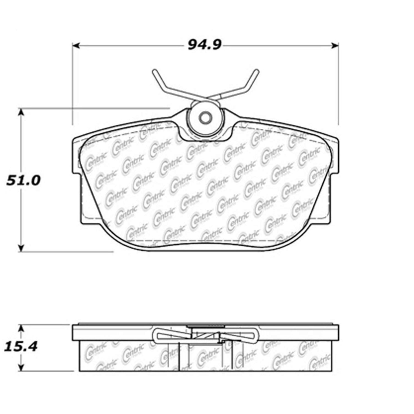 Centric Parts Disc Brake Pad Set Semi-Metallic with Shims for 1999-2003 Volkswagen EuroVan 102.08770