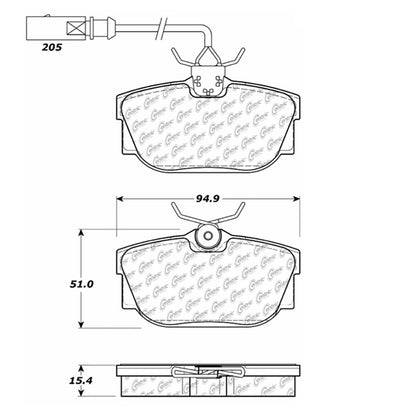 Centric Parts Disc Brake Pad Set Semi-Metallic with Shims for Seat Alhambra 2008-2002 Volkswagen EuroVan 2003-2000 102.08771