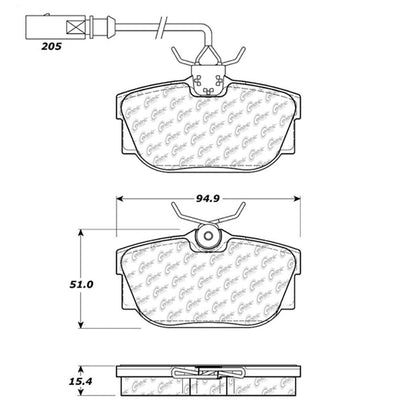 Centric Parts Disc Brake Pad Set Semi-Metallic with Shims for 2001-2003 Volkswagen EuroVan 2002-2008 Sharan 102.08772