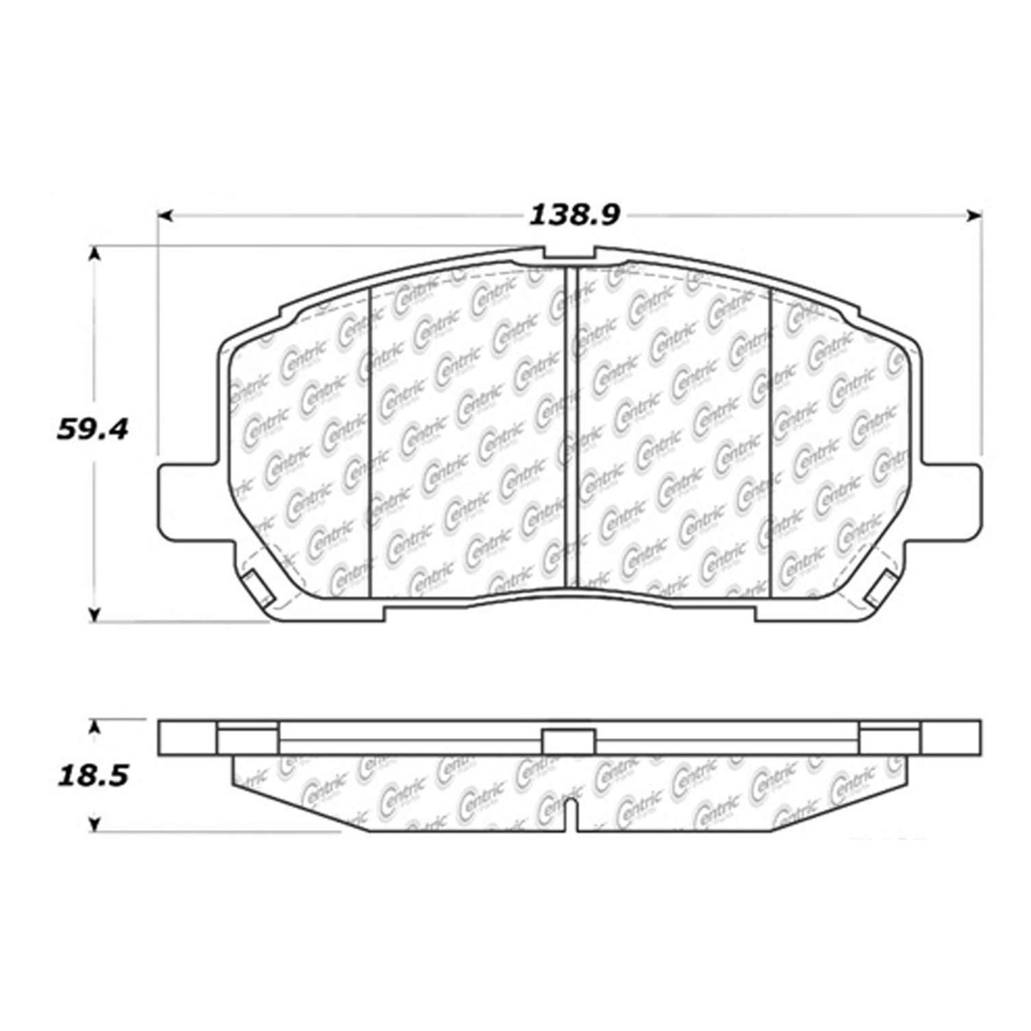Centric Parts Disc Brake Pad Set Semi-Metallic with Shims for 2001-2007 Toyota Highlander 102.08840