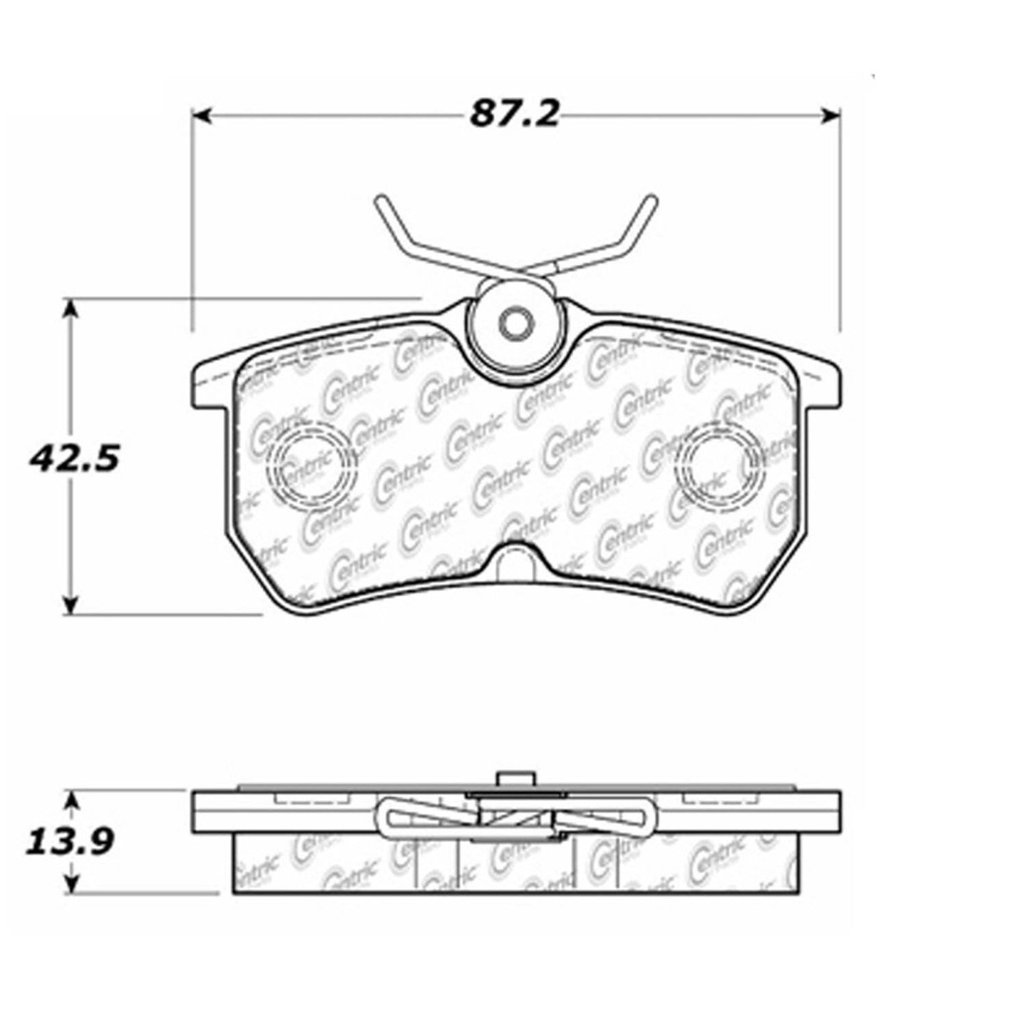Centric Parts Disc Brake Pad Set Semi-Metallic with Shims for 2019-2014 Ford Fiesta 2007-2001 Focus 102.08860