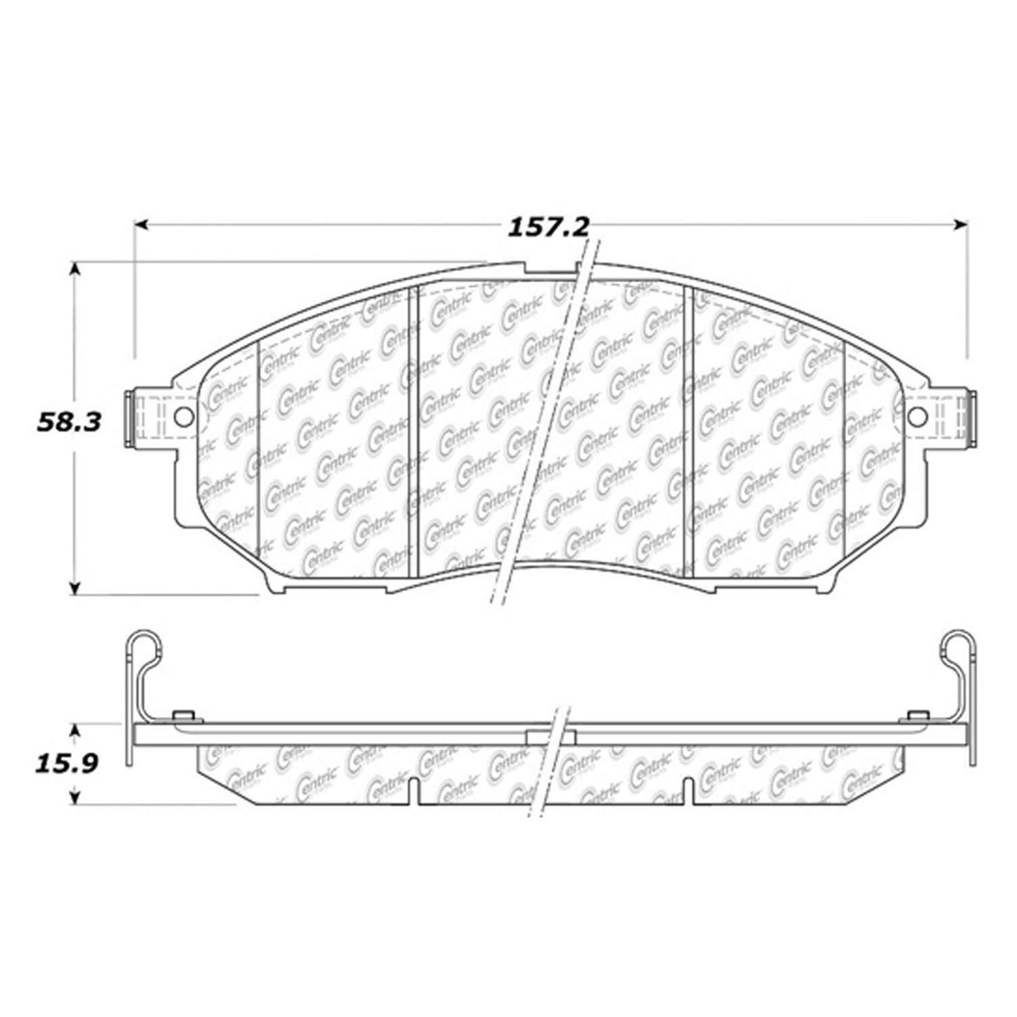 Centric Parts Disc Brake Pad Set Semi-Metallic with Shims for Infiniti 2012-2013 102.08880