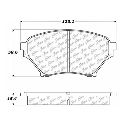 Centric Parts Disc Brake Pad Set Semi-Metallic with Shims for 2001-2005 Mazda Miata 102.08900