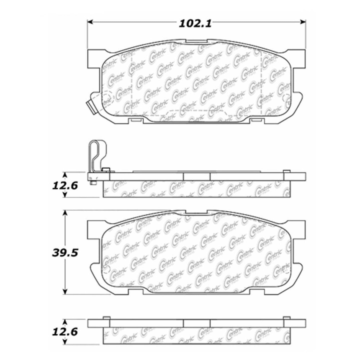 Centric Parts Disc Brake Pad Set Semi-Metallic with Shims for 2001-2005 Mazda Miata 102.08910
