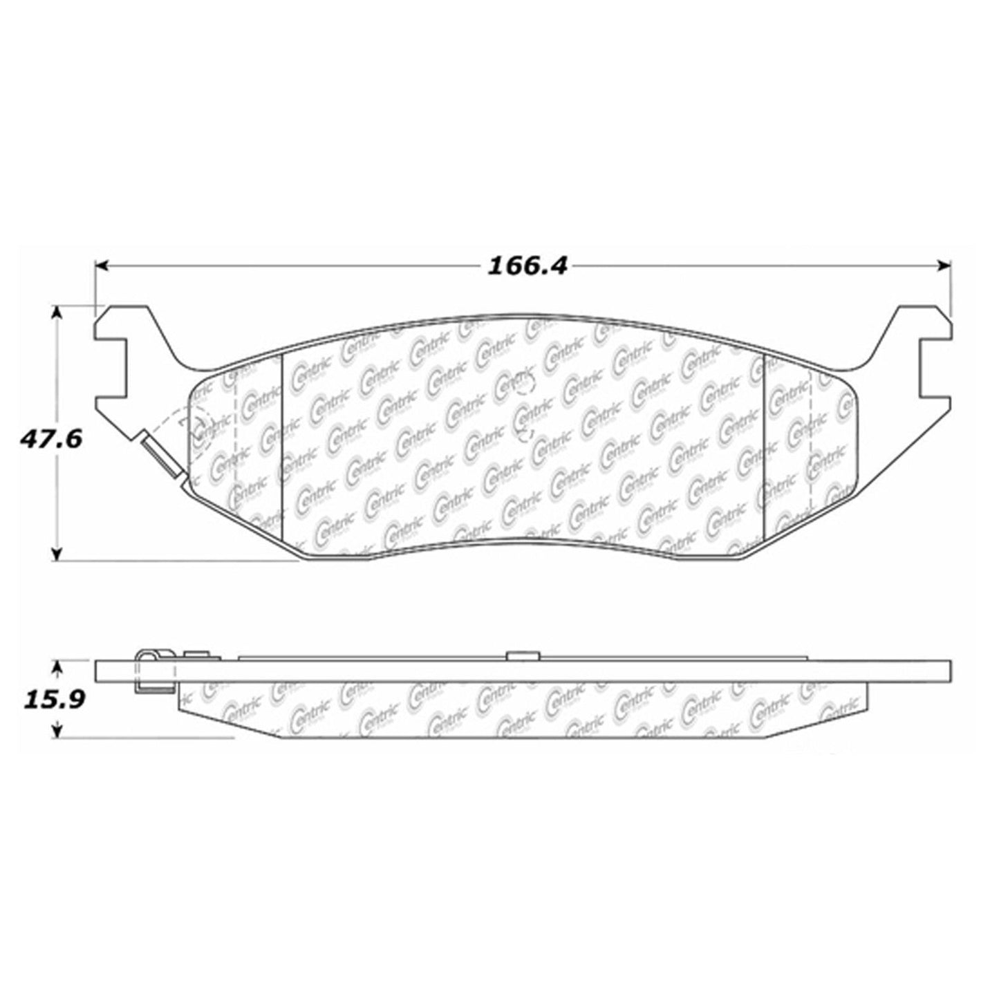Centric Parts Disc Brake Pad Set Semi-Metallic with Shims for 2007-2009 Chrysler Aspen, 2010-2012 Dodge Dakota, 2003-2009 Durango, 2002-2020 Ram 1500